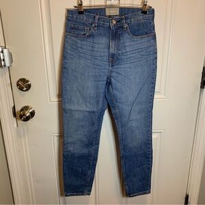 Everlane High Rise Jeans Shade Faded Blue Vintage Mid Size 28 Ankle